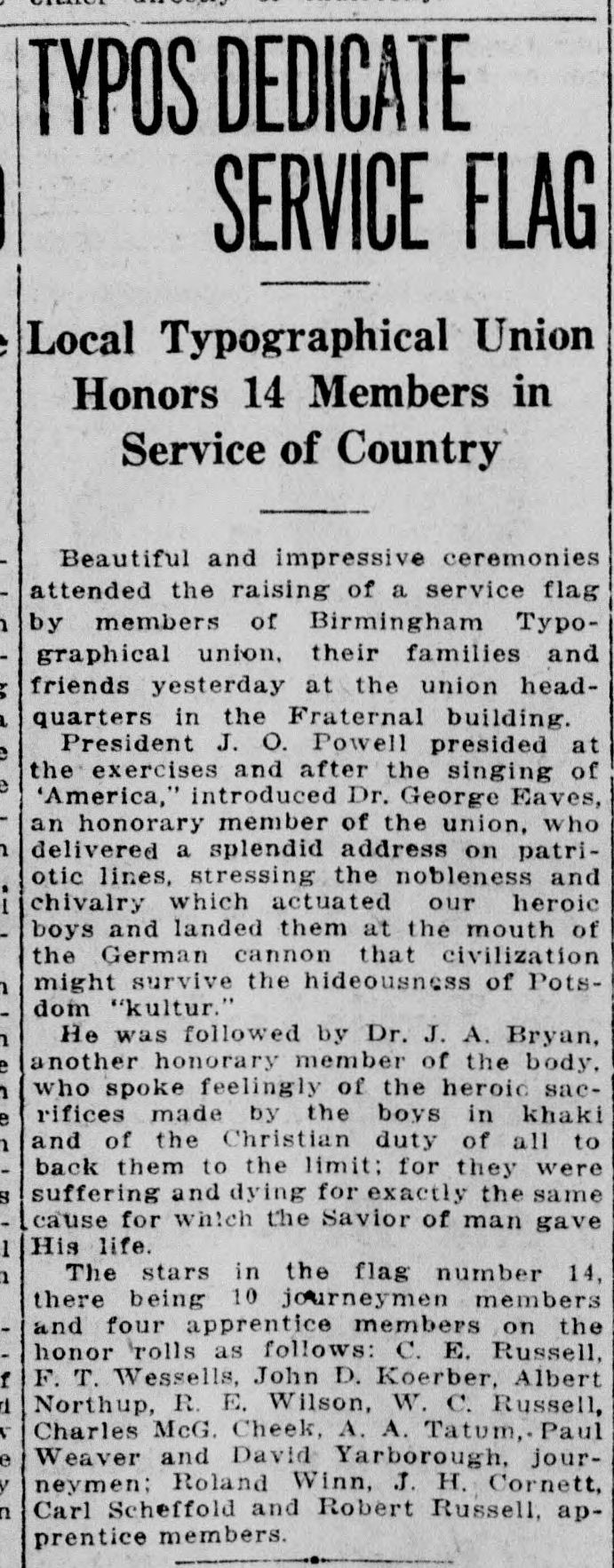 Typos Dedicate Service Flag